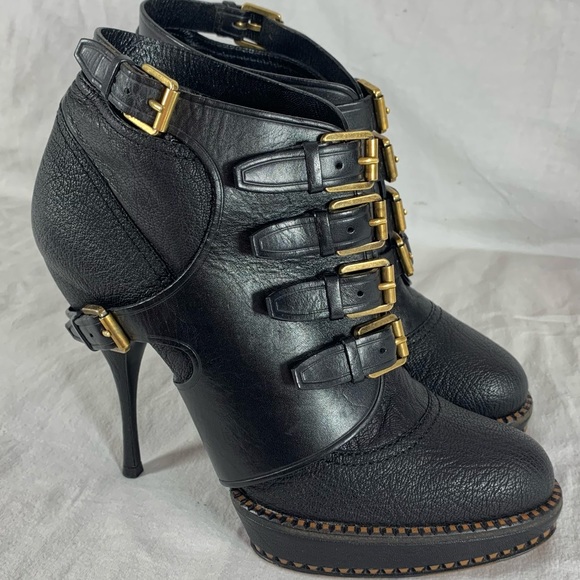 CHRISTIAN DIOR Black Leather Women's Booties - Picture 5 of 14